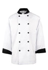 Spirito - Chef Jacket White w/ Black Trim - S - CI12139