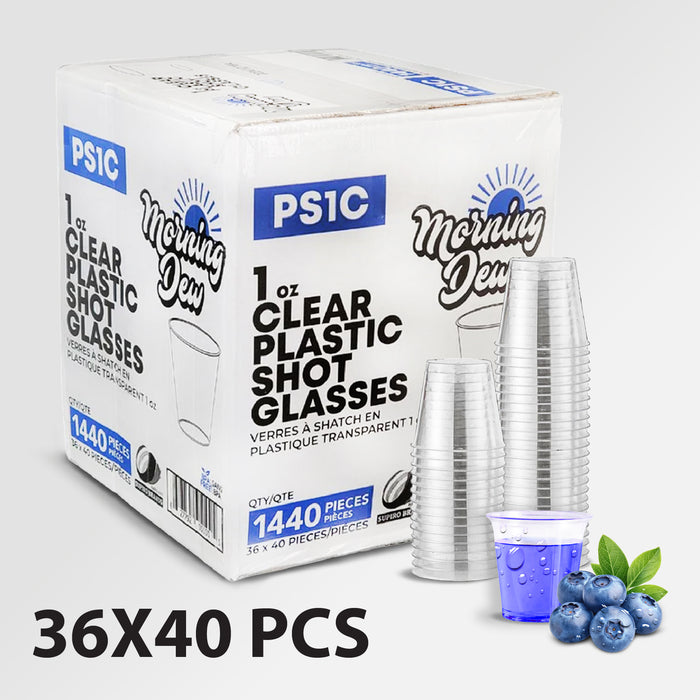 Morning Dew - 1oz Clear Plastic Shot Glass - PS1C