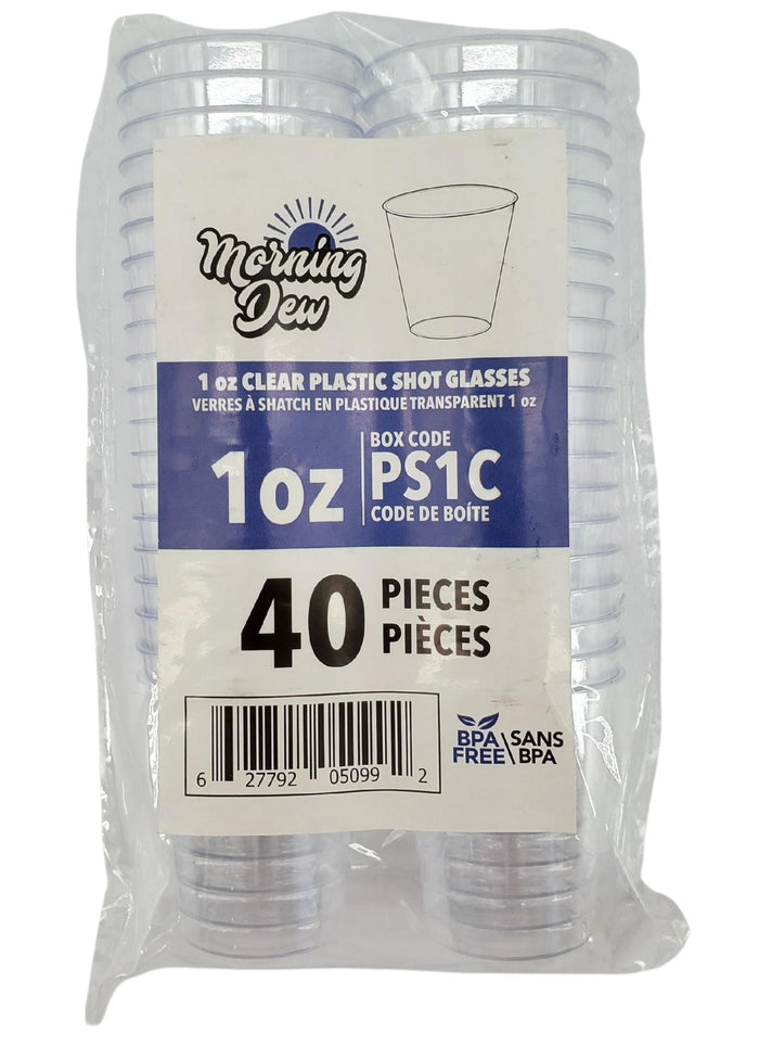 Morning Dew - 1oz Clear Plastic Shot Glass - PS1C