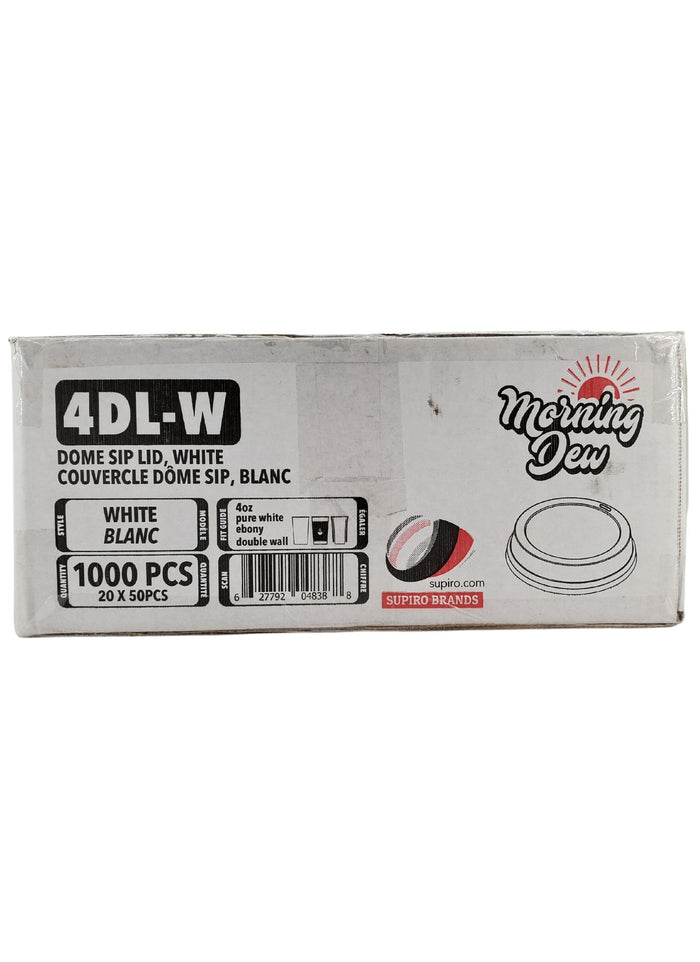 Morning Dew - Dome Sip Lid for 4 oz Hot Paper Cups - White - 4DL-W