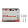 Value+ - Heavy - Plastic Tea Spoons - White - Ind. Wrapped - WP2003
