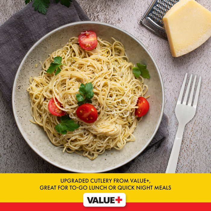 CLR - Value+ - Medium Heavy - Plastic Fork - White - Retail Pack - RP1101