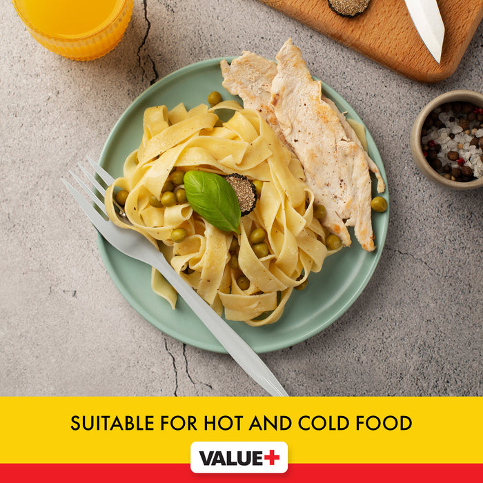 CLR - Value+ - Medium Heavy - Plastic Fork - White - Retail Pack - RP1101