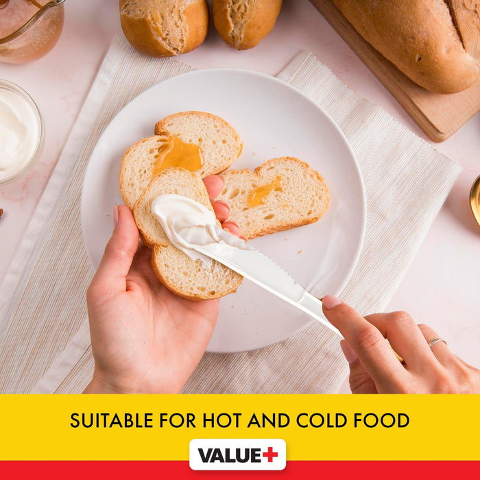 CLR - Value+ - Medium Heavy - Plastic Knife - White - Retail Pack - RP1102