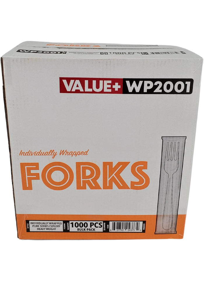 Plastic Forks Heavy - White - Ind. Wrapped - WP2001