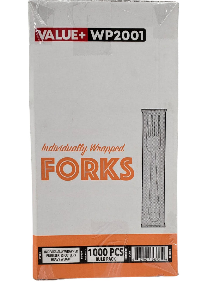 Plastic Forks Heavy - White - Ind. Wrapped - WP2001