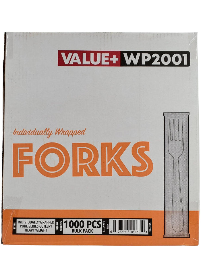 Plastic Forks Heavy - White - Ind. Wrapped - WP2001