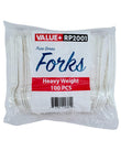 Value+ - Heavy - Plastic Forks - White - Retail Pack - RP2001