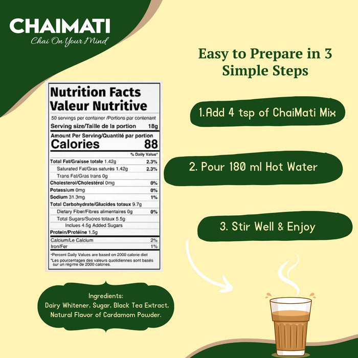 ChaiMati - Cardamom Chai Latte - Instant Premix
