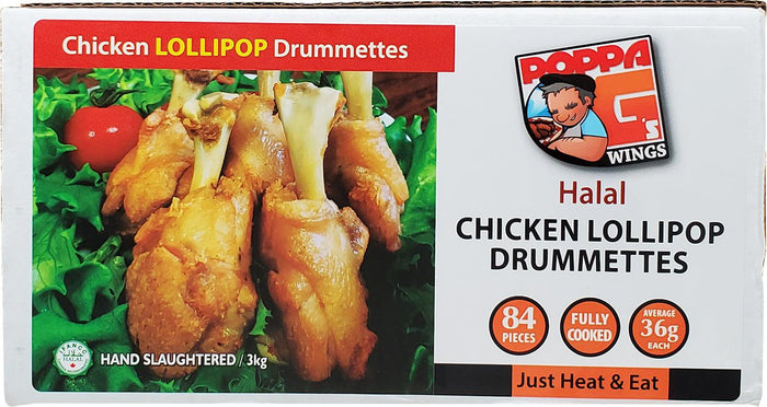 Poppa G's - Halal Chicken Lollipop Drummetts - 84 count