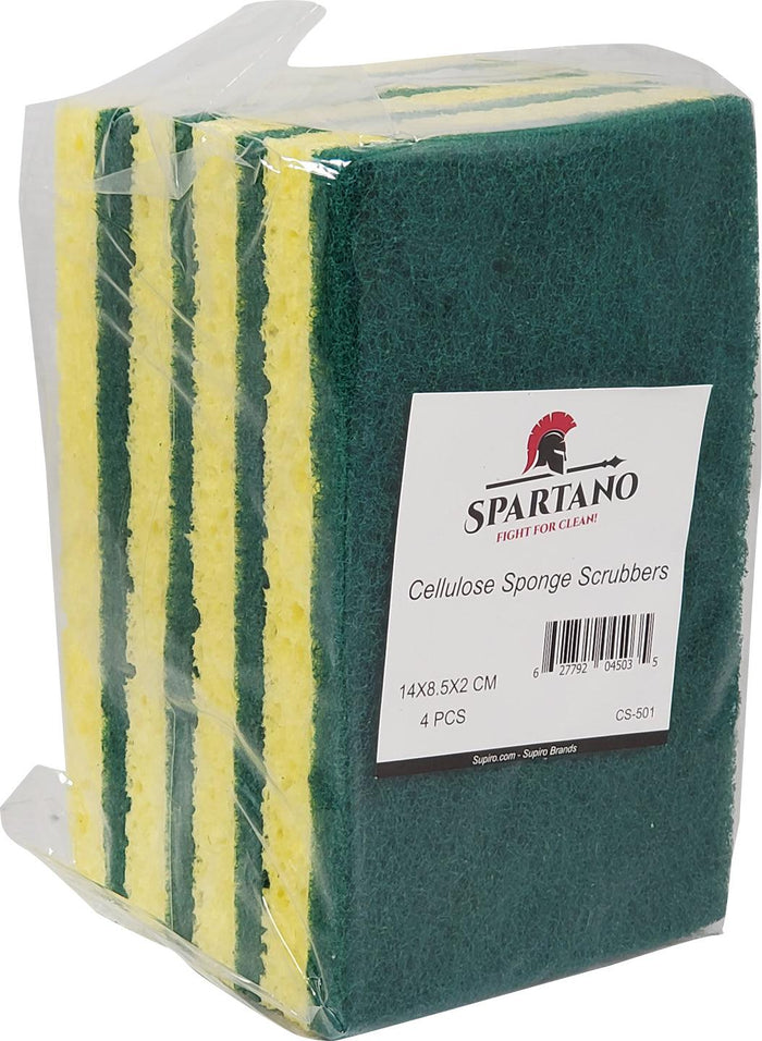 Spartano - Cellulose Sponge Scrubber - 4pk - CS-501