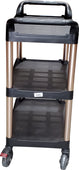 Black Utility Cart 3 shelf 67.5x43.5x36.5 - Smalll Size