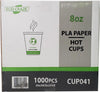 Eco-Craze - 8oz PLA Single Wall Hot Paper Cup - Printed