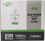 Eco-Craze - 8oz PLA Single Wall Hot Paper Cup - Printed