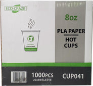 Eco-Craze - 8oz PLA Single Wall Hot Paper Cup - Printed