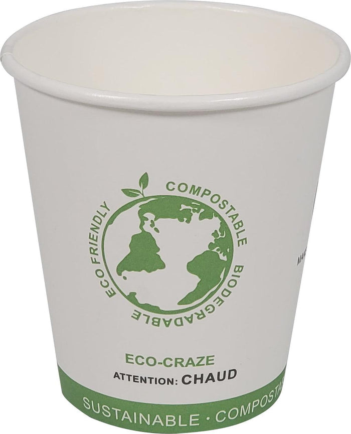 Eco-Craze - 10oz PLA Single Wall Hot Paper Cup