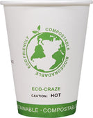Eco-Craze - 12oz PLA Single Wall Hot Paper Cup - Printed
