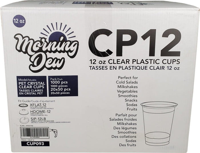 Morning Dew - 12 oz Clear Pet Cup - 92mm - CP12
