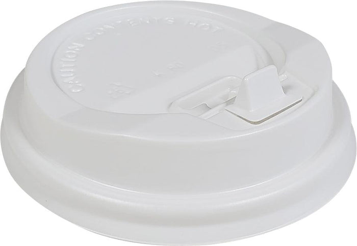 Morning Dew - Lock Back, Dome Sip Lid for 8 oz Tall Hot Paper Cups - White