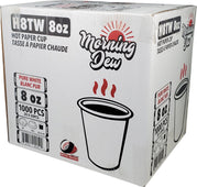 Morning Dew/E2E Foodpack - 8 oz Hot Paper Cups - White