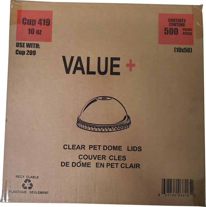 CLR - Value+ - Dome Lid For 9oz , 10oz Cup - 78mm