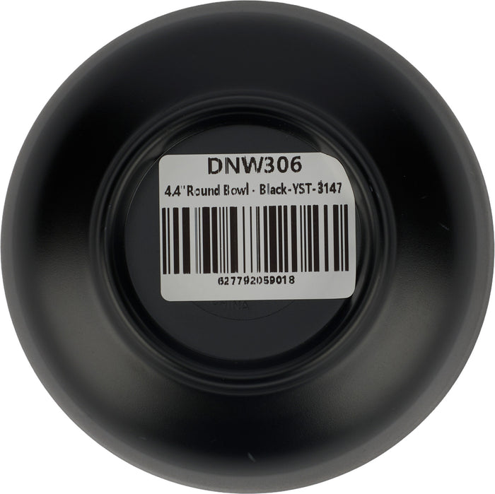 Melamine Round Bowl - Black - 4.4