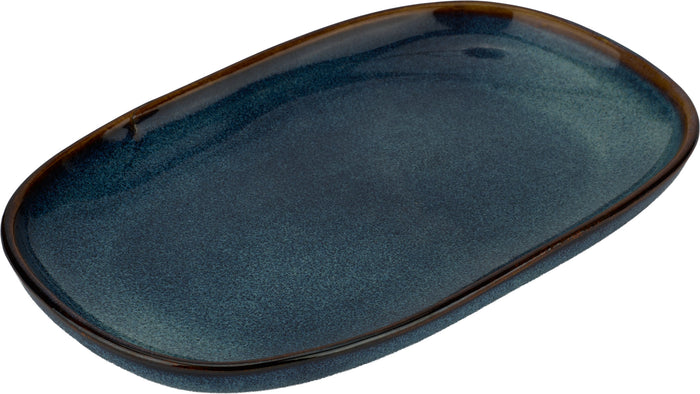 Grès - Bleu - Assiette ovale 7,5