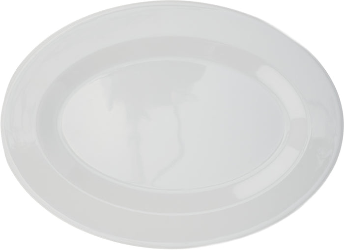 Melamine White Plate - Wide Rim - Oval 14