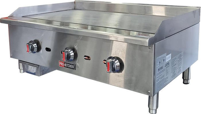 Pro-Kitchen - Thermostat Griddle 3 Burners SS 90000 BTU 36