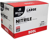 Rhino - NX9 - Black Nitrile Gloves - PF - Large - 900L
