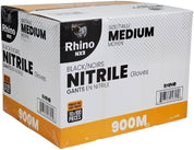 Rhino - NX9 - Black Nitrile Gloves - PF - Medium - 900M