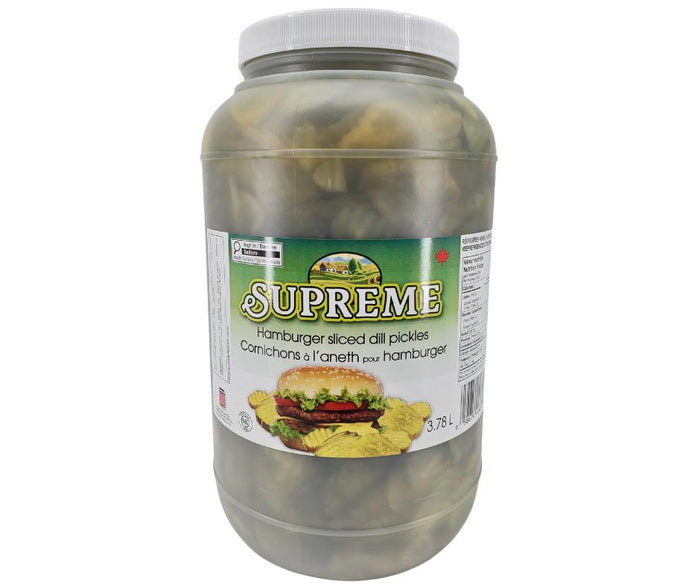 Supreme - Dill Pickles - Sliced - for Hamburger - Plastic Jar