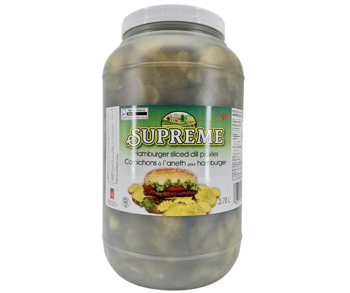 Supreme - Dill Pickles - Sliced - for Hamburger - Plastic Jar