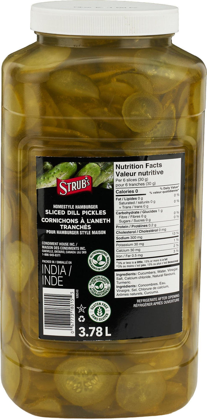 Strubs - Dill Pickles - Sliced - for Hamburger