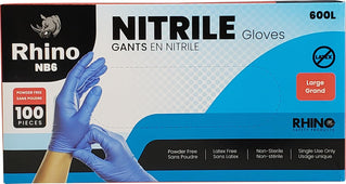Rhino - NB6 - Blue Nitrile Gloves - Large - 600L