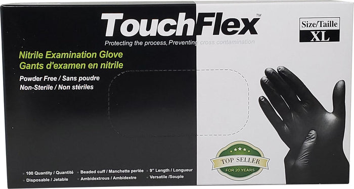 Touch Flex - Gloves - Nitrile - PF - Black - Extra Large