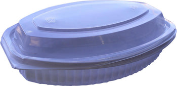 Value+ - PP7000-16WC - Oval Container - 15oz - White w/Clear Lid