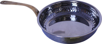 Fry Pan SS Hammered 450Ml No.3 With 1 Long Gold Handle, 15cm