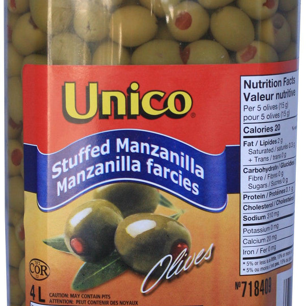 Unico - Olives - Manzanilla - Stuffed - 4 Lt