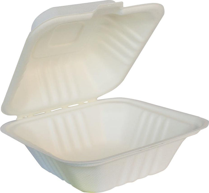 Eco-Craze - 6x6 Bagasse Clamshell Container