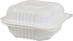 Value+ /EP-5 MFPP Clamshell Container - 5x5 - 1 Comp. - White