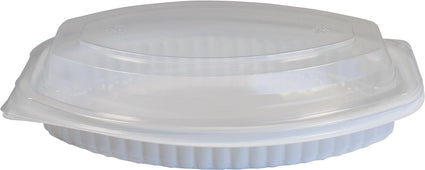 Value+ - PP7000-12WC - Oval Container - 12oz - White w/Clear Lid