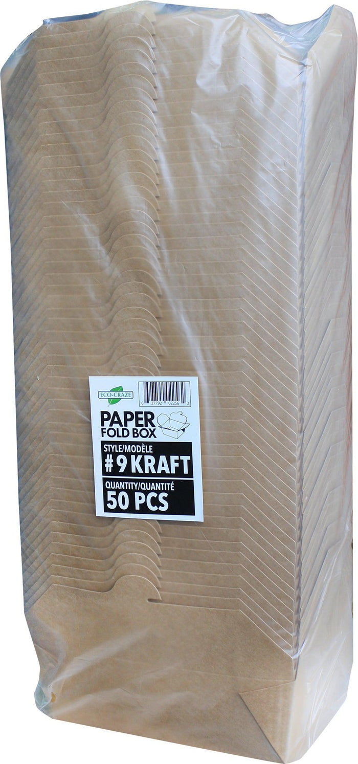 Eco-Craze - #9 Kraft Paper Fold Box - PFB09-K