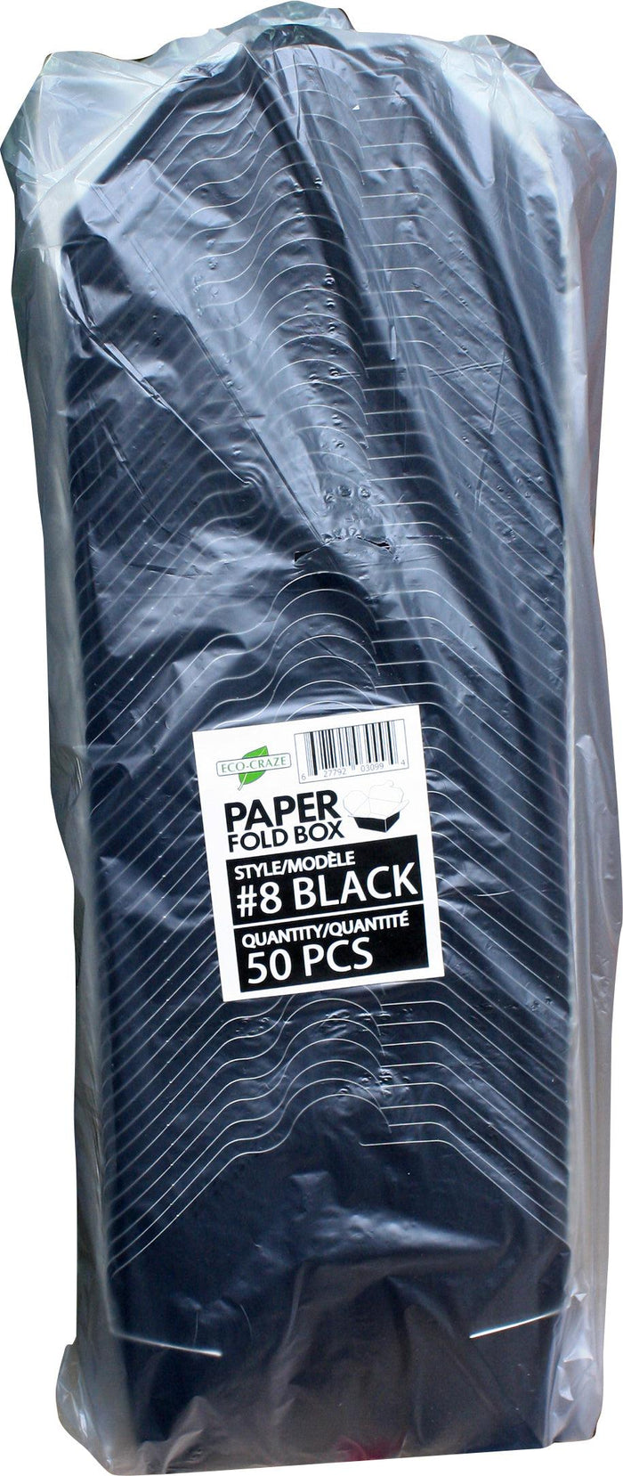 Eco-Craze - #8 Black Paper Fold Box - PFB08-B