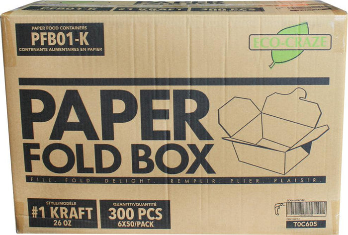 Eco-Craze - #1 Kraft Paper Fold Box - PFB01-K