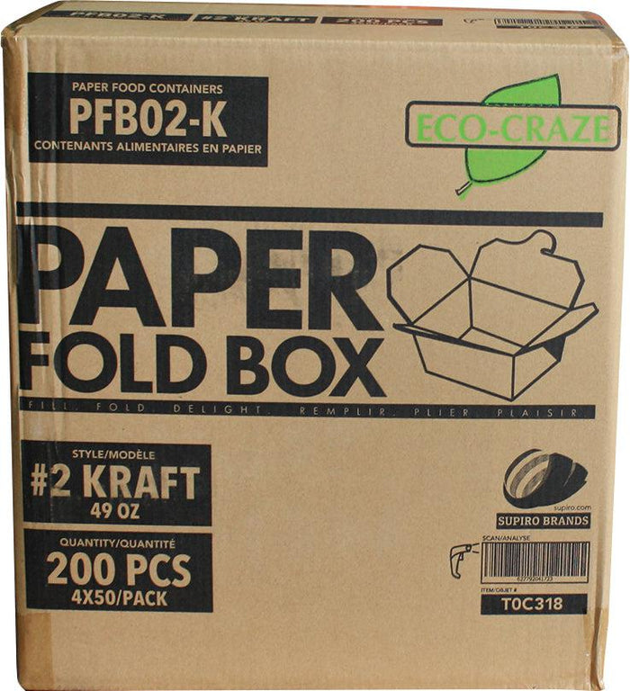 Eco-Craze - #2 Kraft Paper Fold Box - PFB02-K