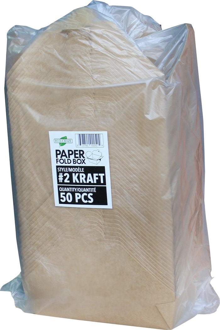 Eco-Craze - #2 Kraft Paper Fold Box - PFB02-K