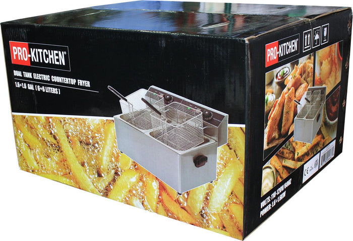 Pro-Kitchen - Double Table Top Electric Fryer - 110V - 2x6L