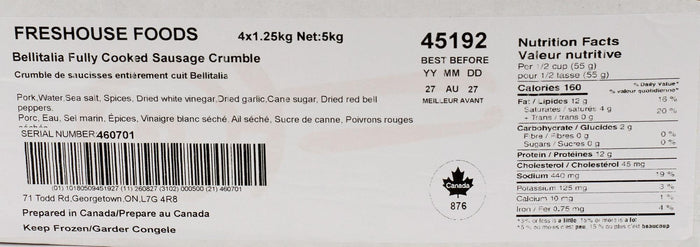 Bellitalia Sausage Crumble (Fully Cooked)
