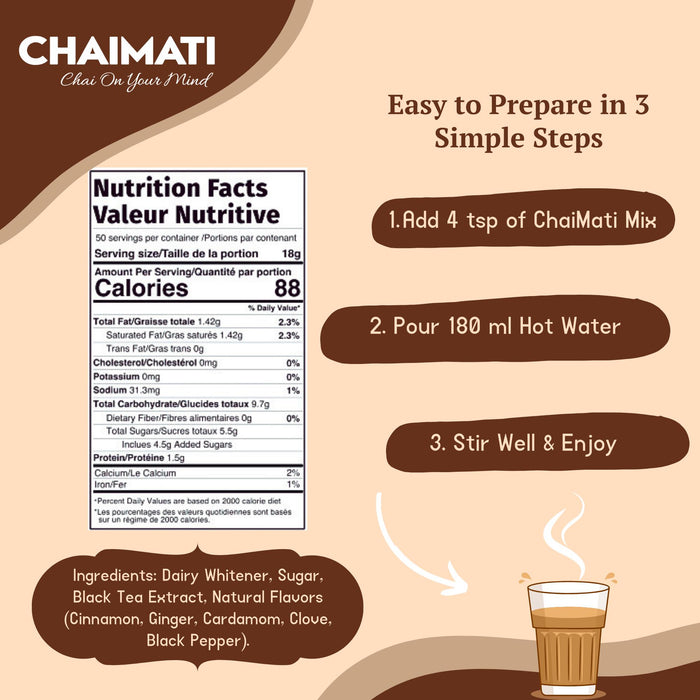 ChaiMati - Masala Chai Latte - Instant Premix